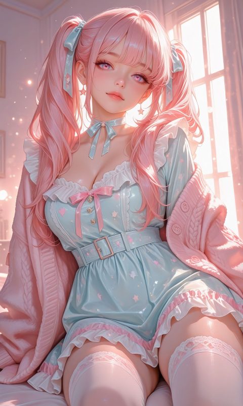 甜美少女系列 二次元 美女 粉色发 高清 - 二次元星球