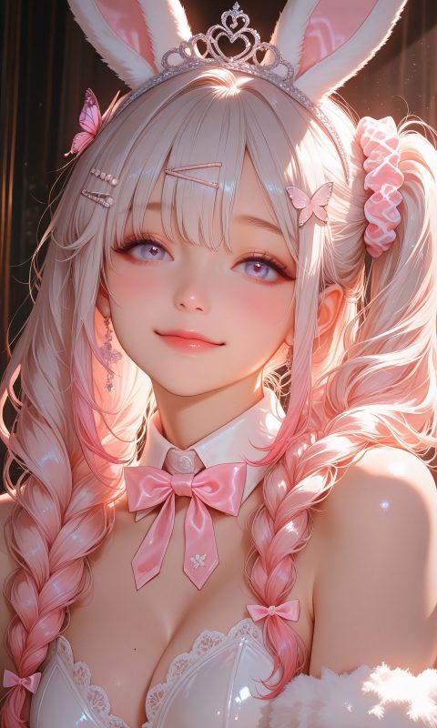 甜美少女系列 二次元 美女 粉色发 高清 - 二次元星球